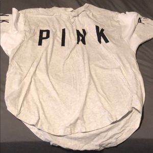 Pink 3/4 Sleeve Baseball Shirt